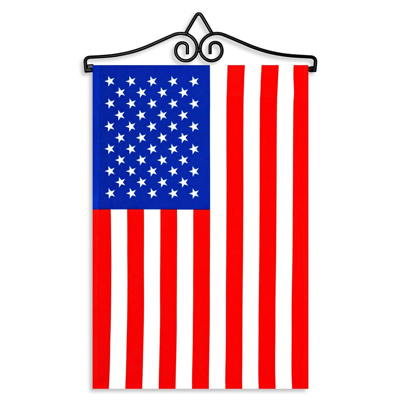 G128 Combo Pack Garden Flag Hanger 14IN & Garden Flag USA 12x18IN Printed 150D Polyester